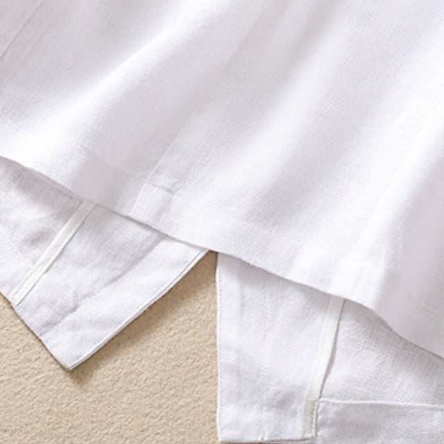 Women's Faux Cotton Linen Plain Modern Casual Sleeveless V