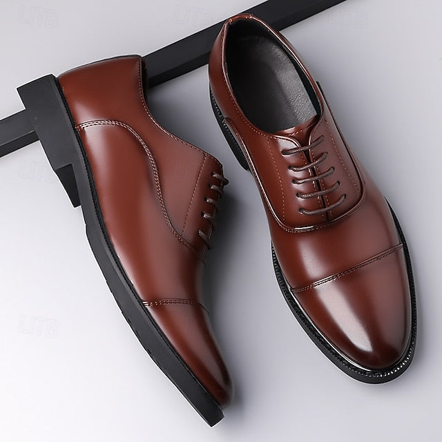 Design Brown Oxford Classic Men's Shoes – Cap-Toe