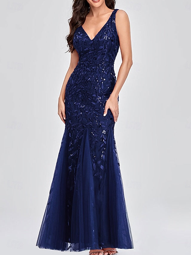 of Party Floor Elegant Mother Bride the Neck V Dress