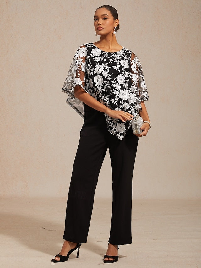 Women's Blouse Lace Tops Lace Embroidered Floral Elegant