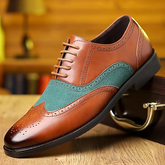Shoes in and Green Oxford Wingtip Brown Men's Two-Tone –