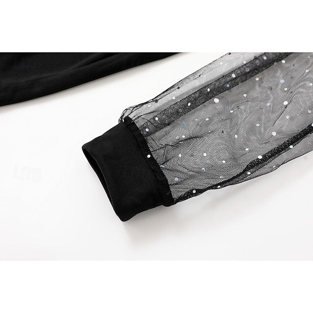 Women's Mini Dress Black Dress Sequin Dress Casual Dress