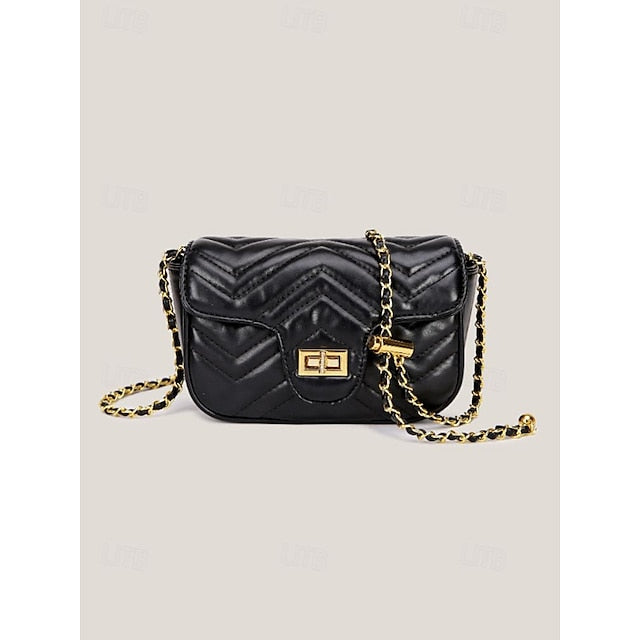 Sac bandoulière en cuir blanc pour femme avec chaîne dorée élégante