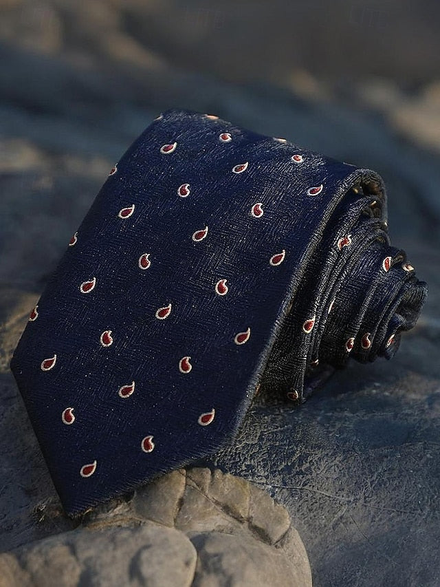 Striped Paisley Necktie and Silk Classic Men's Tie