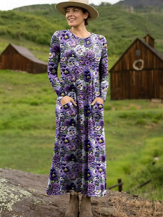 Women's Maxi Dress Sheath Dress T Shirt Dress Tee Dress