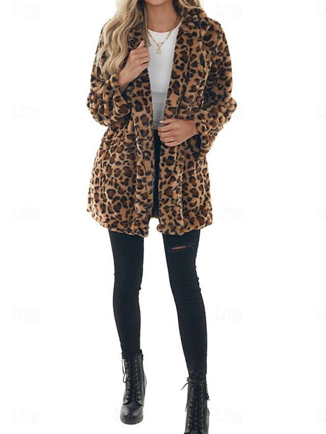 Patchwork Women's with Warm Winter Breathable Pockets Coat