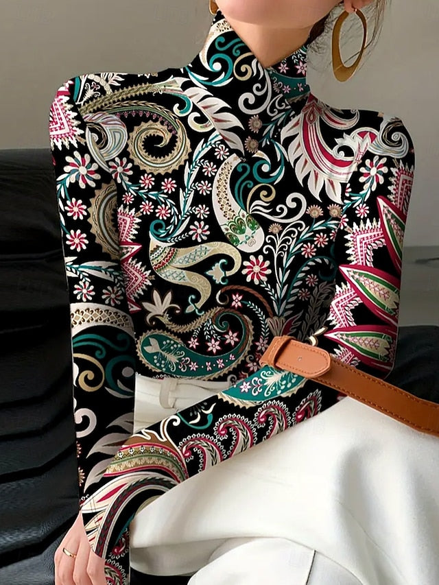 Women's T Shirt Print Floral Graphic Paisley Elegant