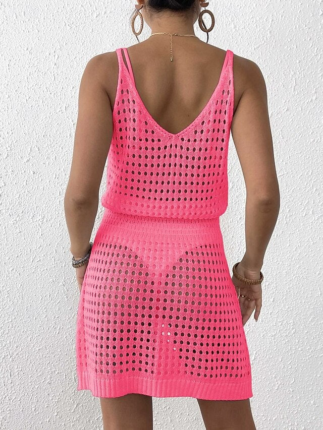 Women's Cover Up Swimsuit Dress Knitted Vacation Beach Wear