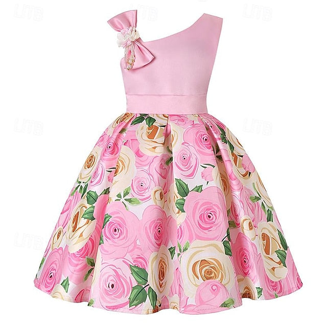 Flower Girls' Dress Party Easter Summer Sleeveless 3D