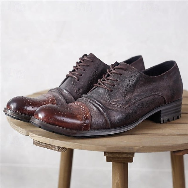 Genuine Oxford Leather Vintage – Men's Brogue Shoes