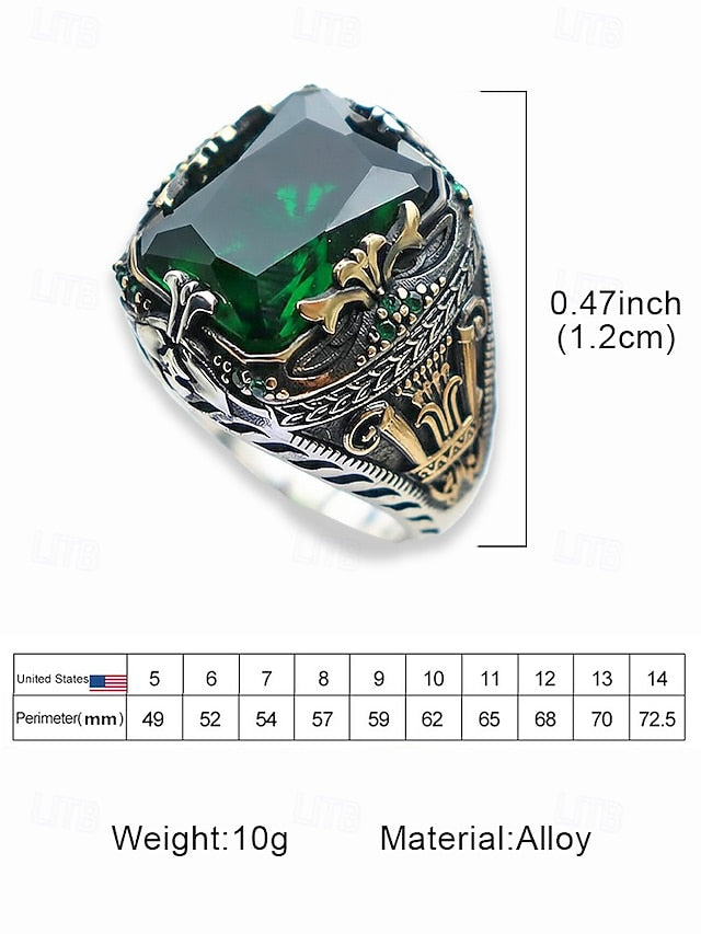 Men's Gemstone Ring Alloy