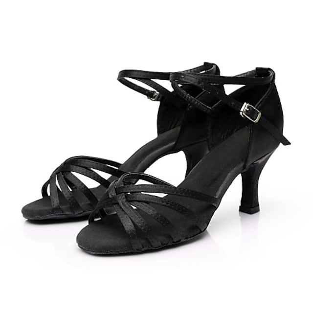 Latin and with Shoes Dance Women's Design Satin Strappy