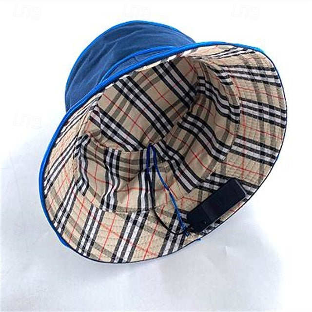 LED Luminous Fisherman Hat Men and Women Solid Color Flat Top