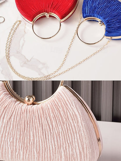 – Elegant Women's Party Handbag Velvet Christmas Red