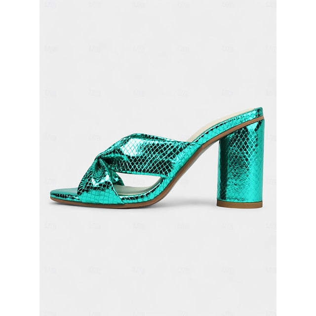 Design with Bow – Women's Pink Bridal Mules Metallic