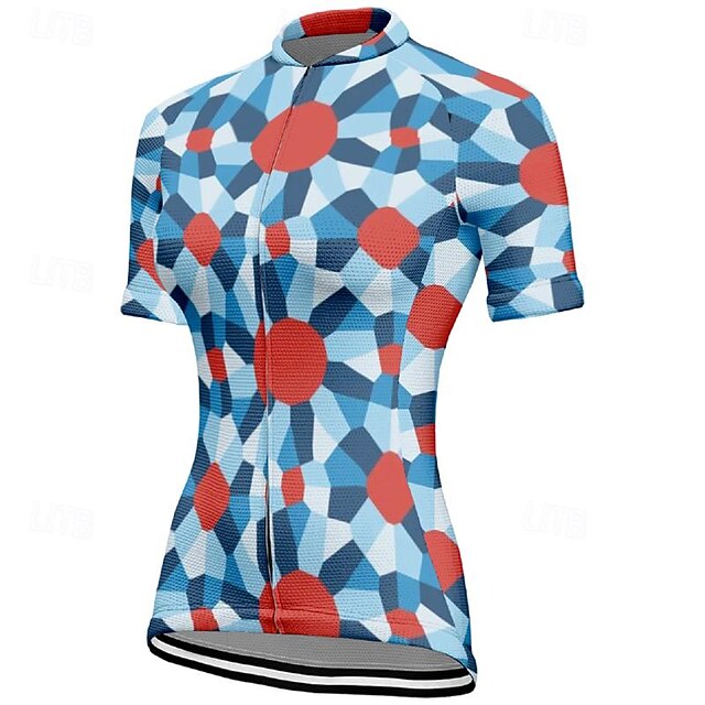 Women's Cycling Jersey Geometic Short Sleeve Bike Tee