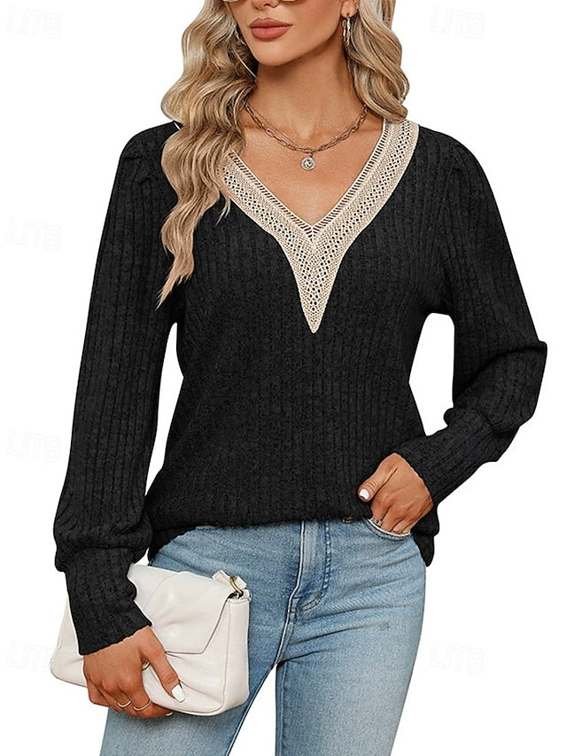 Women's Sweater Pullover Daily Stylish Casual Color Block
