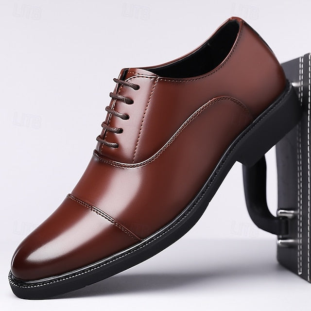 Design Brown Oxford Classic Men's Shoes – Cap-Toe