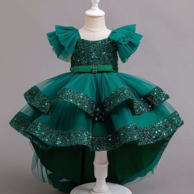 Wedding Kids Special Party Sequin Girls' Sleeveless Dress