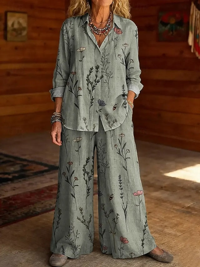 Women's Two Piece Sets Pants Sets Bolero Long Sleeve Shirt