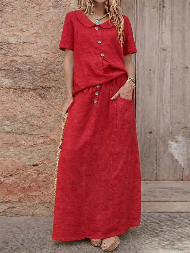 Women's Skirt Sets Bolero Top Short Sleeve Shirt Collar