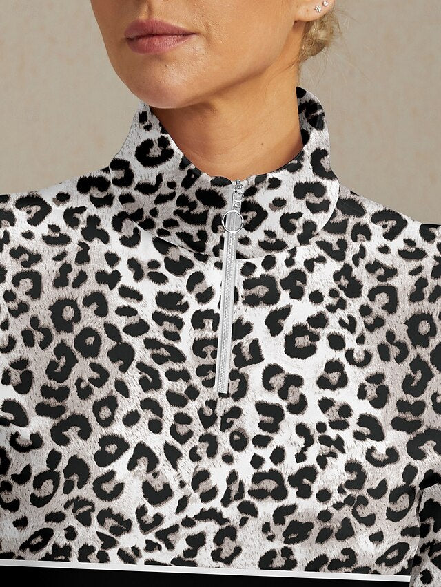 Women's Golf Pullover Sweatshirt Black Long Sleeve Top