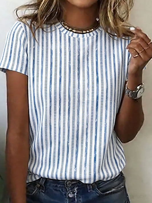 Women's T Shirt Print Striped Graphic Striped Bohemia