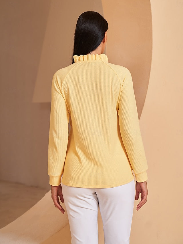 Women's Golf Pullover Sweatshirt Light Pink Yellow Dark
