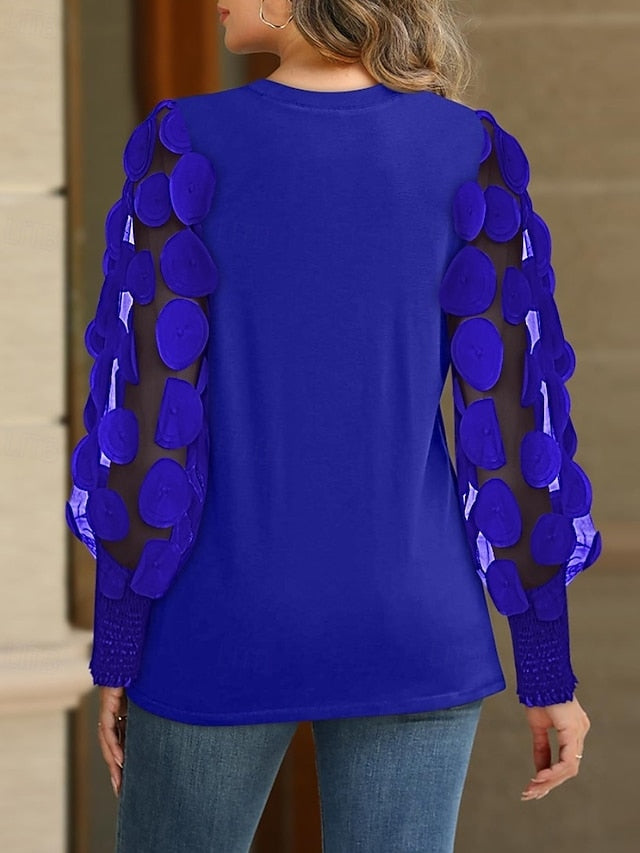 Women's Blouse Lace Print Lace Flower / Plants Elegant