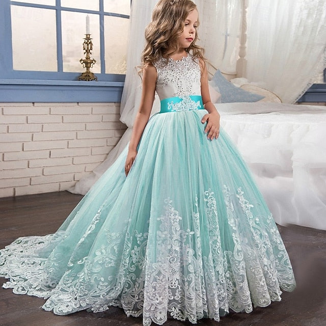 Flower Girls' Girl Dress Wedding Kids Sleeveless
