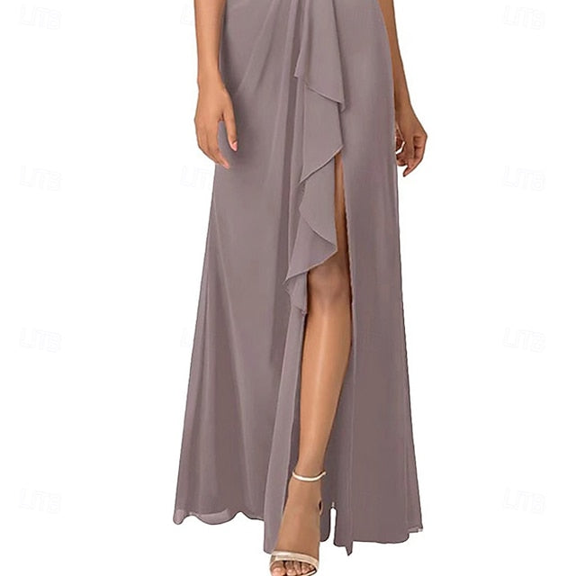 Neck of Bride the V A-Line Dress Simple Elegant Mother
