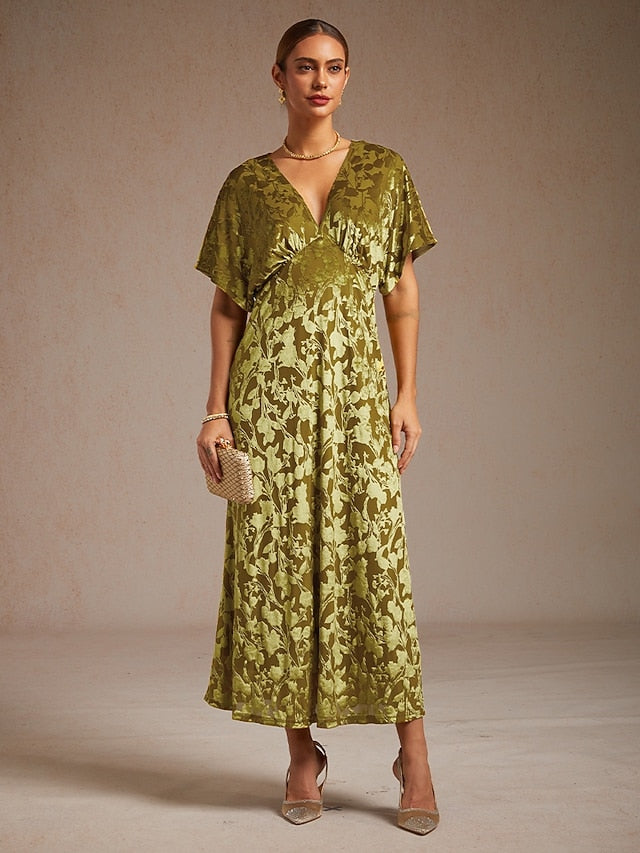 Women's Velvet Midi Dress Sheath Dress Elegant Party Party