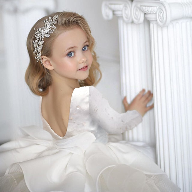 3D Girls' Fall Sleeve Dress Sequin Summer Long Spring