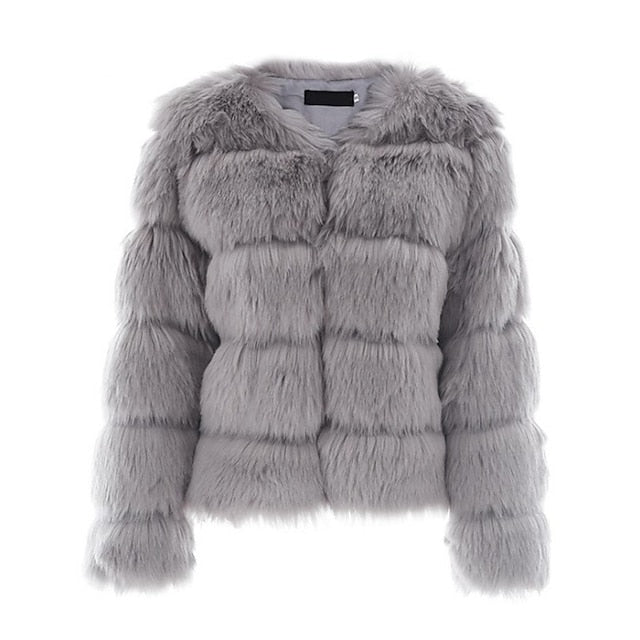 Women's Comfortable Street Faux Fur Coat Active Elegant