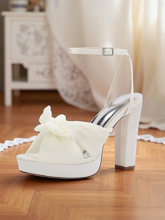 with Strap Ankle Platform Women's Heel High White Sandals