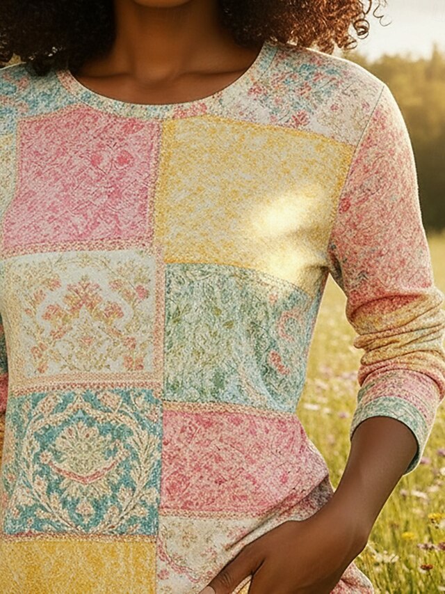 Women's Boho Shirt T Shirt Print Floral Graphic Bohemia