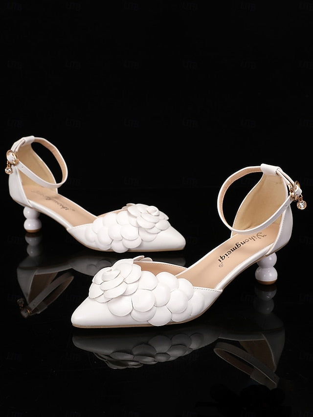 Matching Floral-Embellished with White Bridal Clutch Shoes –