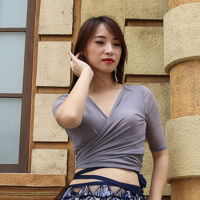 Belly Dance Top Ruching Split Joint Women's Performance