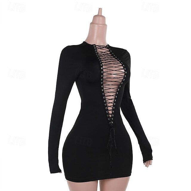 Women's Mini Dress Black Dress Elegant Fashion Modern Daily