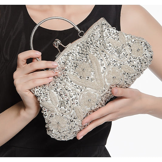 Beaded Purse – Evening White Vintage Women's Clutch