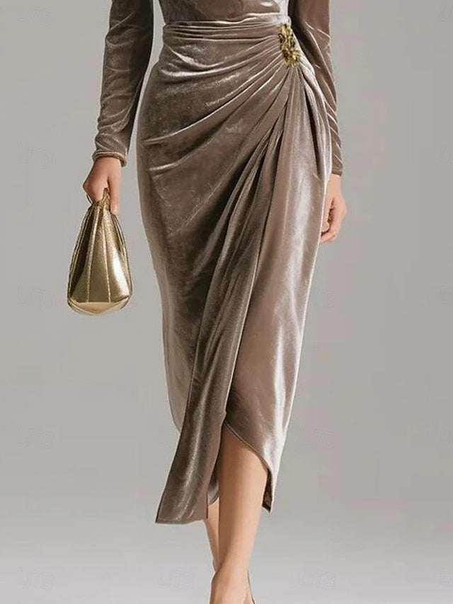 Christmas Women's Midi Dress Sheath Dress Elegant Party