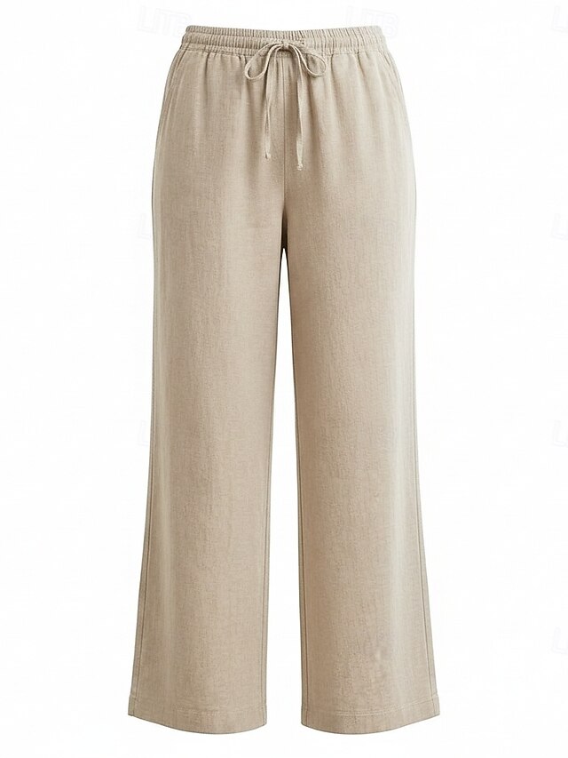 70% Linen Women's Linen Pants Culottes Wide Leg Wide Leg