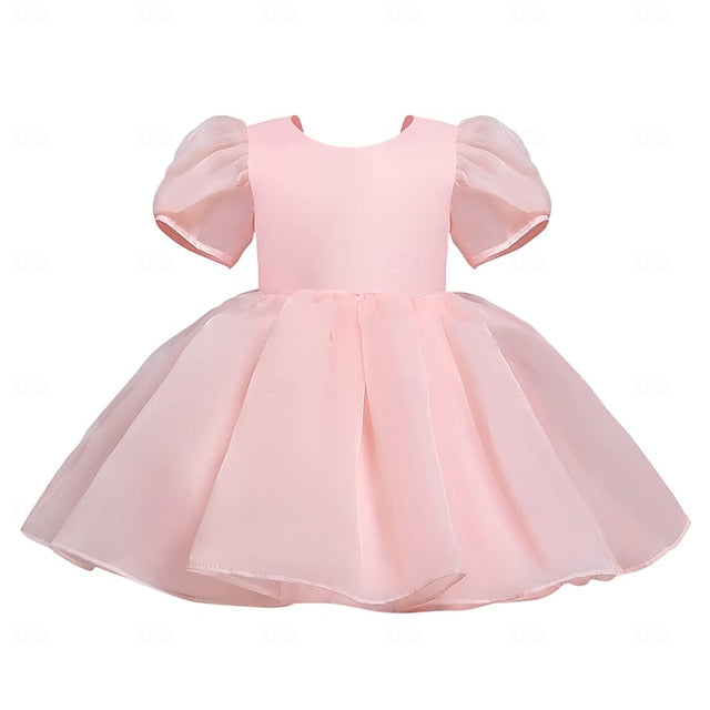 Party Dress Color Flower Solid Girl Kids Girls'