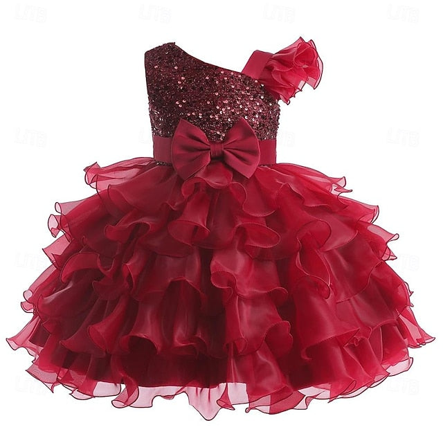 Party Kids Flower Ball Pageant Ruffle Girls Wedding Gown Dress