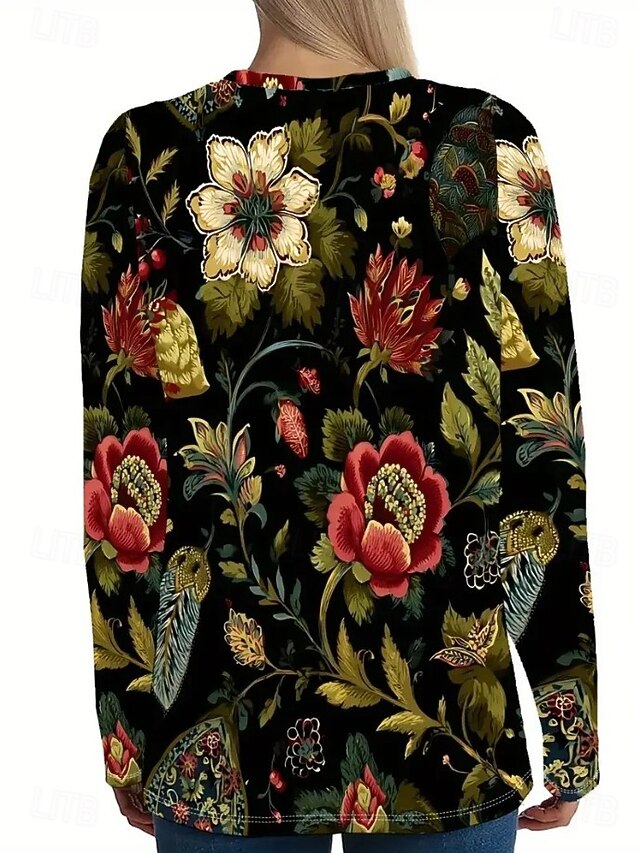 Women's T Shirt Print Floral Graphic Plants Vintage Fashion