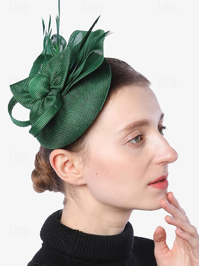 Accents and Women's with Hat Bow Fascinator Green Feather