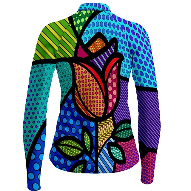 Women's Cycling Jersey Geometric Geometry Funny Long Sleeve