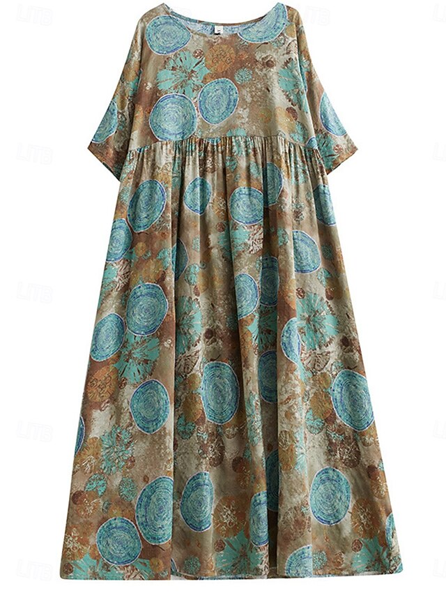 Women's Maxi Dress Cotton Blend Casual Dress Basic Casual
