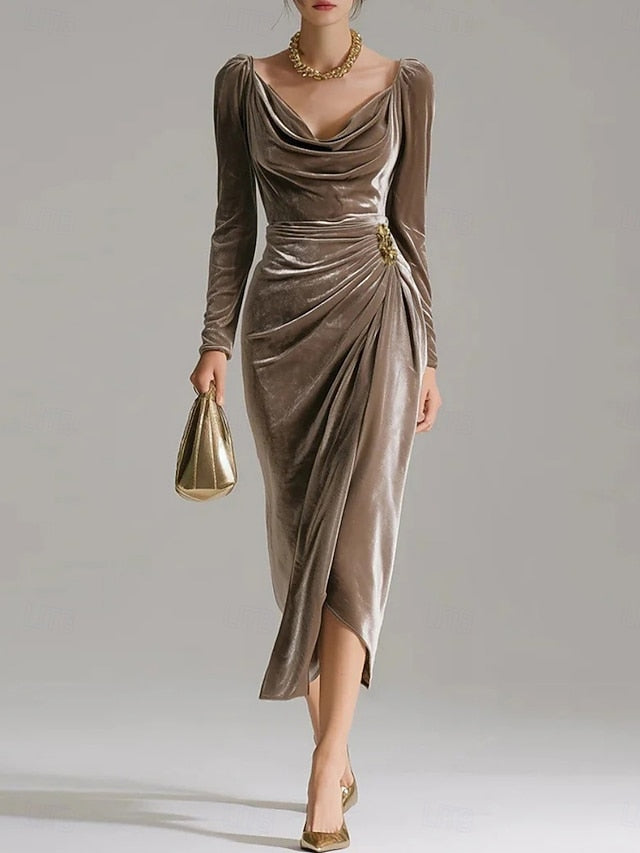 Christmas Women's Midi Dress Sheath Dress Elegant Party