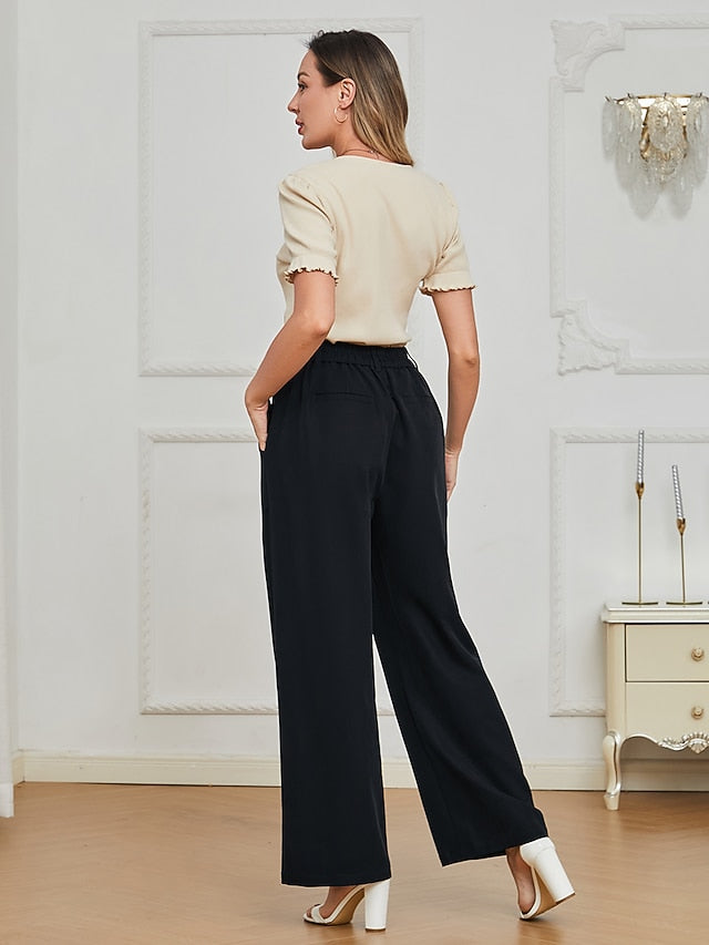 High Waist Wide Leg Dress Pants